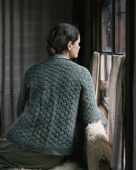 Alku cable cardigan downloadable pdf knitting pattern